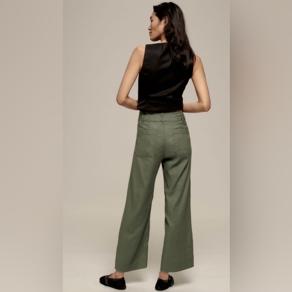 Anthropologie The Colette Cropped Wide Leg Pant: Linen Edition Size 28 NWT - Picture 4 of 15